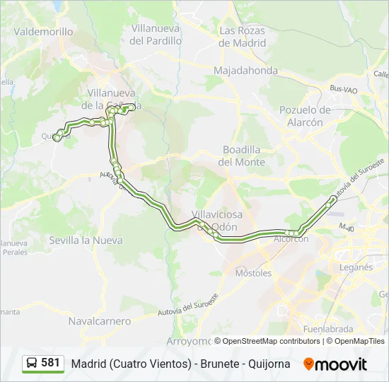 581 Bus Line Map