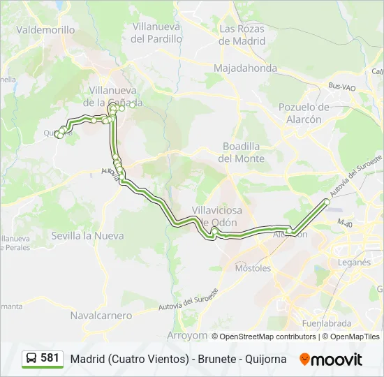 581 Bus Line Map