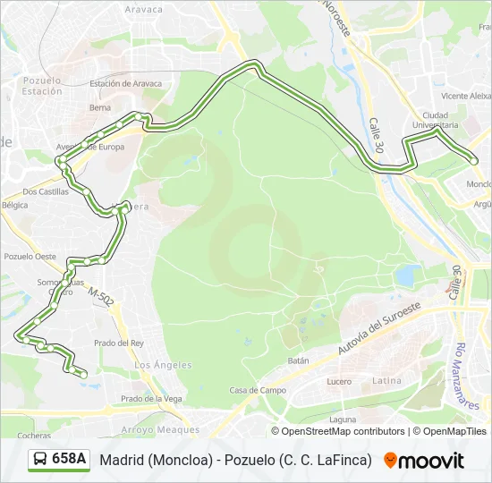 658A Bus Line Map