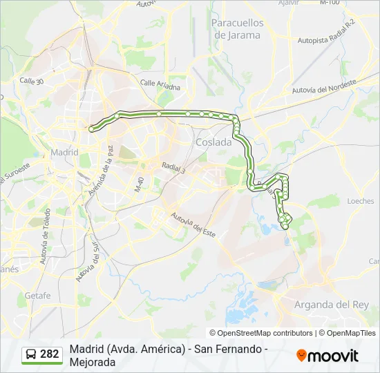 282 Bus Line Map