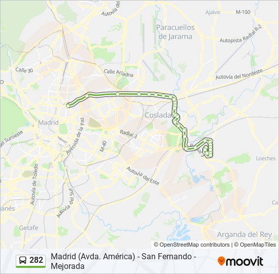 282 bus Line Map