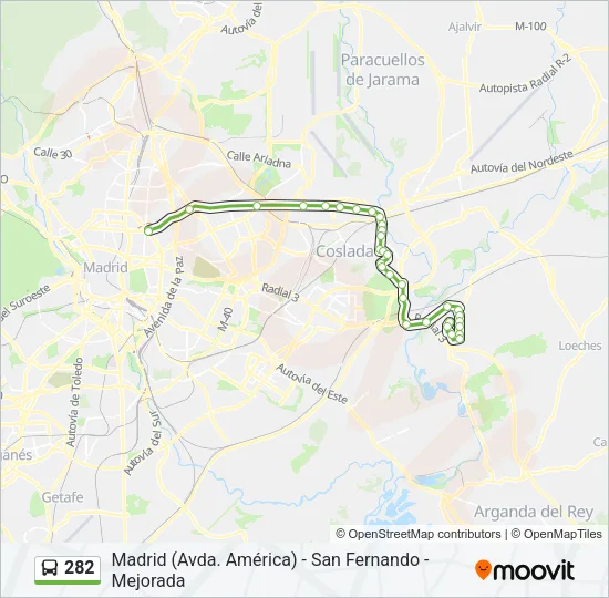 282 Bus Line Map