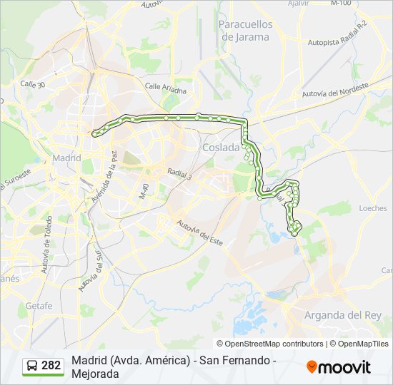 282 bus Mapa de línia