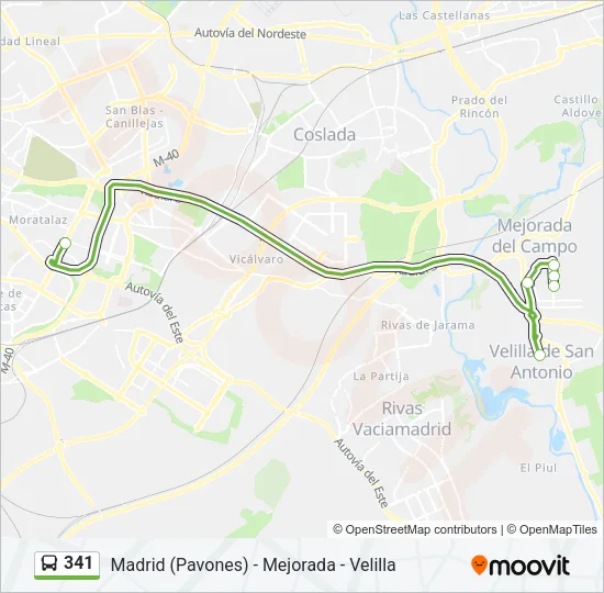 341 Bus Line Map