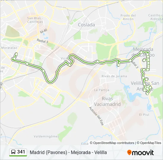 341 Bus Line Map