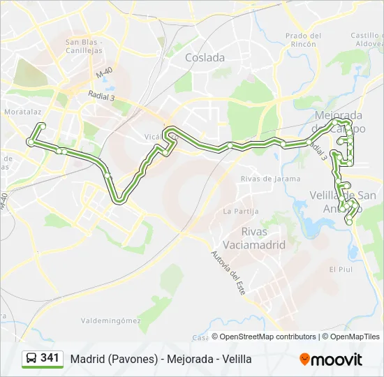 341 Bus Line Map