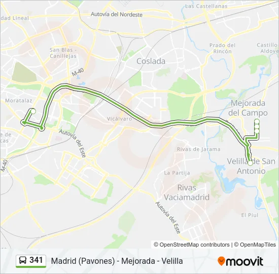 341 Bus Line Map