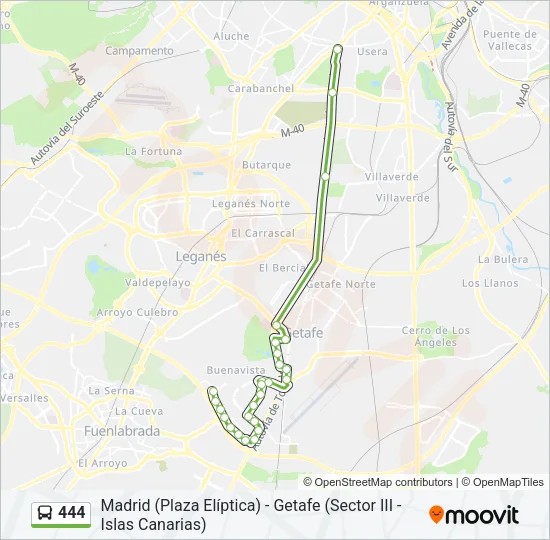 444 Bus Line Map