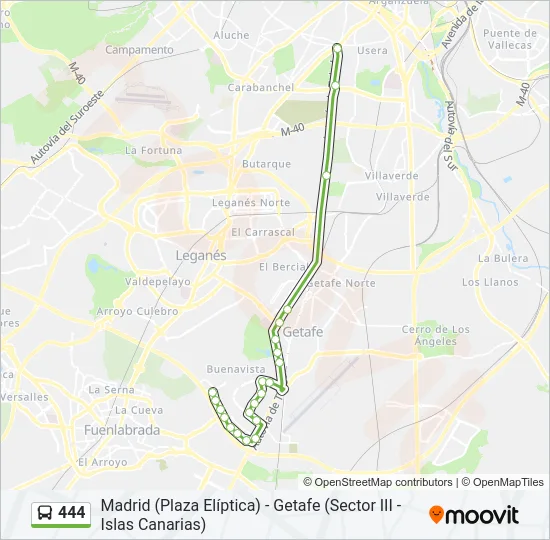444 Bus Line Map
