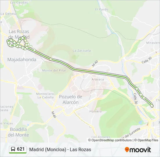 621 Bus Line Map