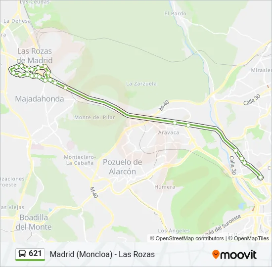 621 Bus Line Map