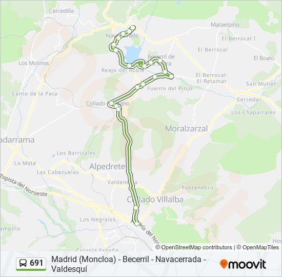 691 bus Line Map