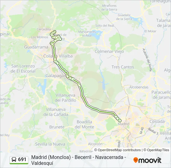 691 Bus Line Map