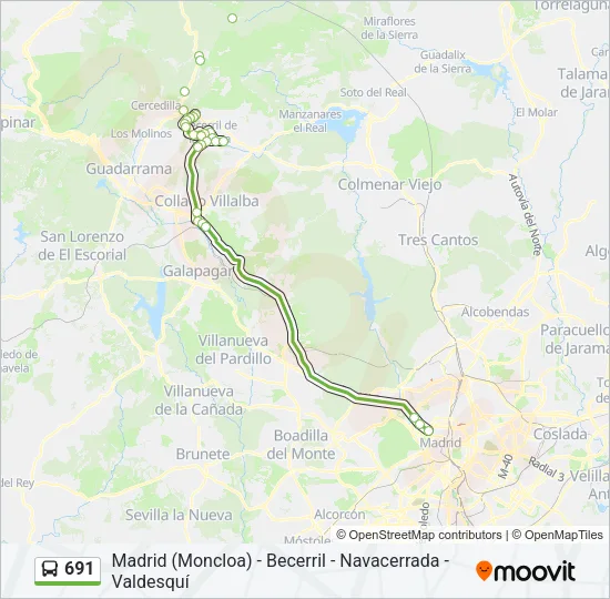 691 Bus Line Map