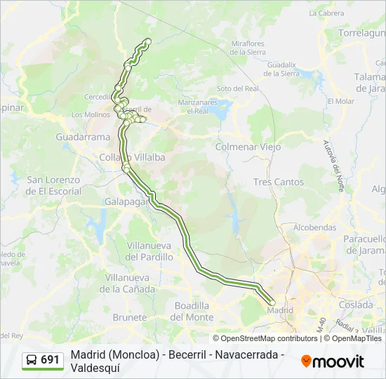 691 Bus Line Map