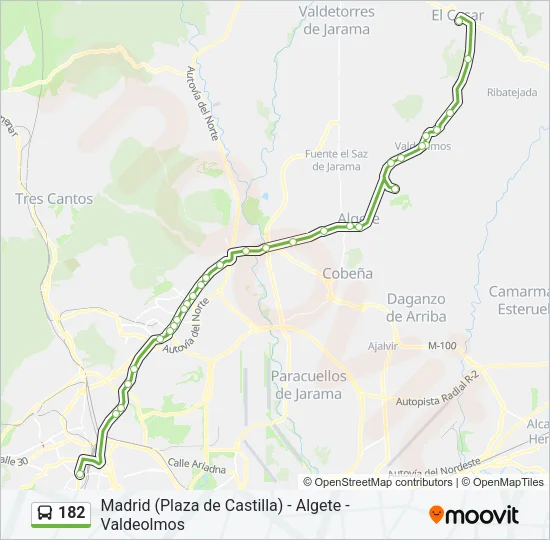 182 Bus Line Map