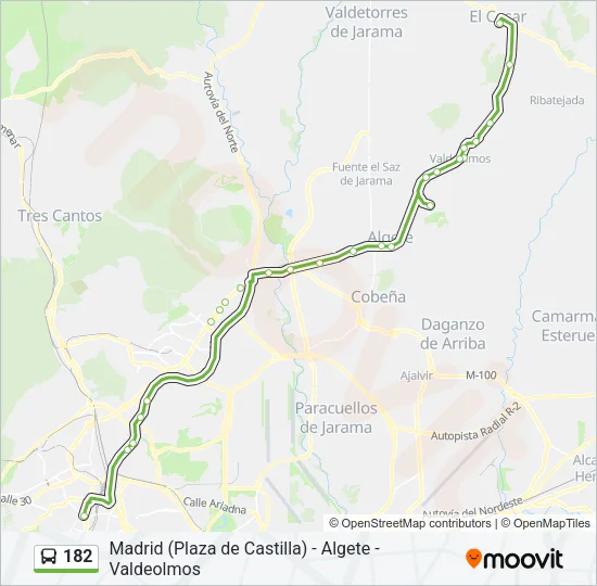 182 Bus Line Map