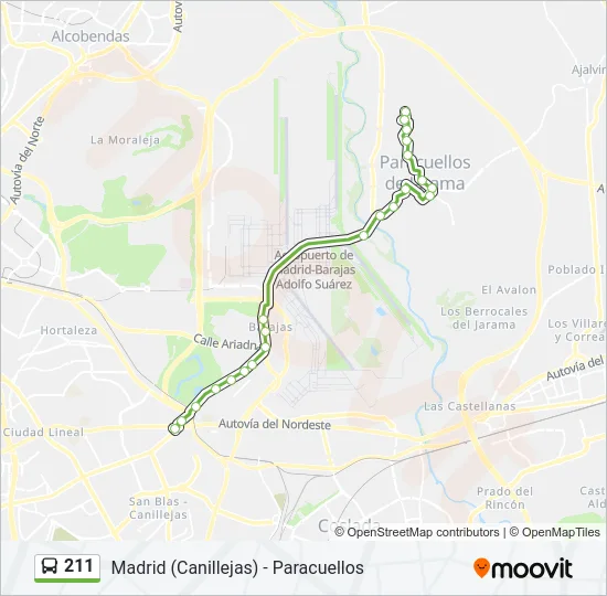 211 Bus Line Map
