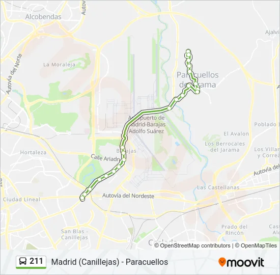 211 Bus Line Map