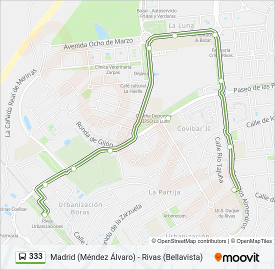 333 Bus Line Map