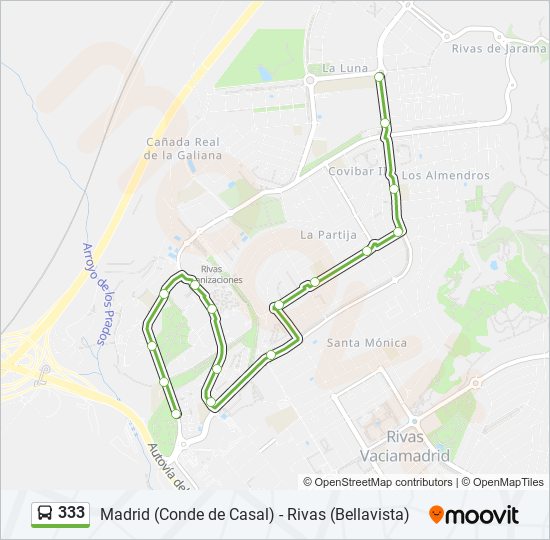 333 bus Line Map