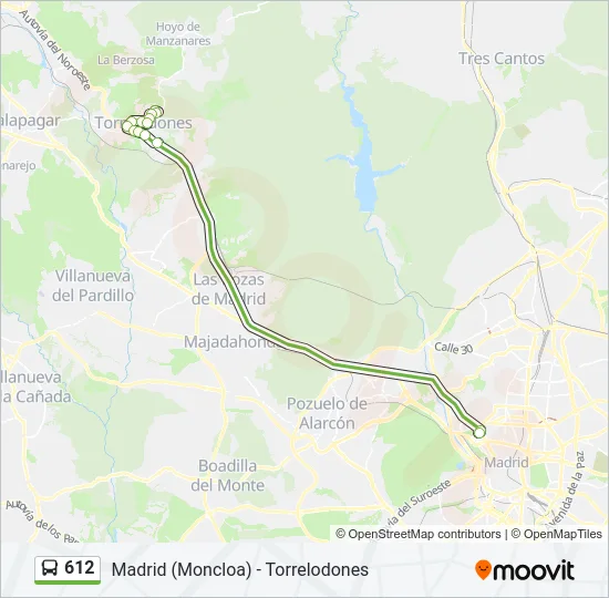 612 Bus Line Map