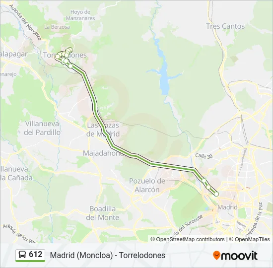 612 Bus Line Map