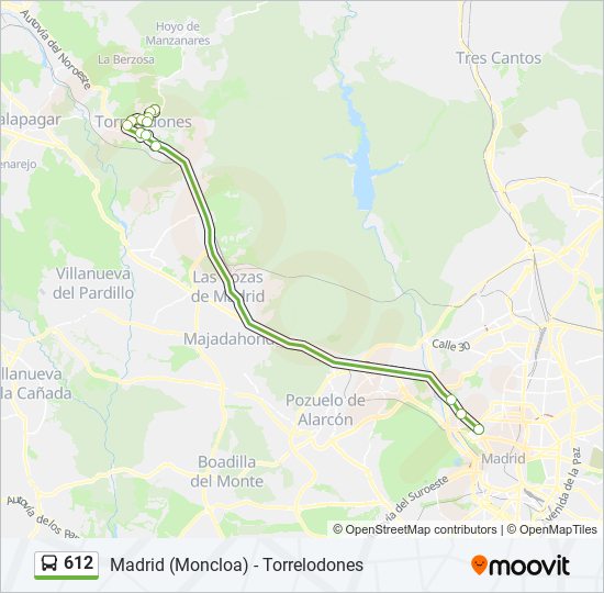 612 bus Mapa de línia