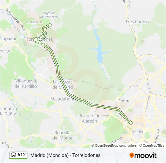612 Bus Line Map