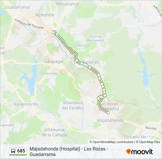 685 Bus Line Map