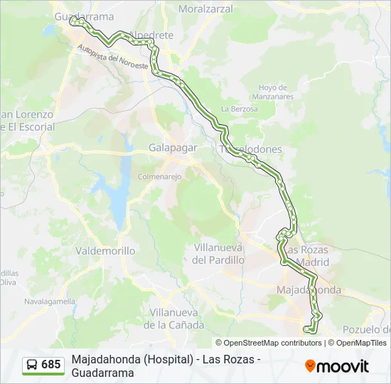 685 Bus Line Map