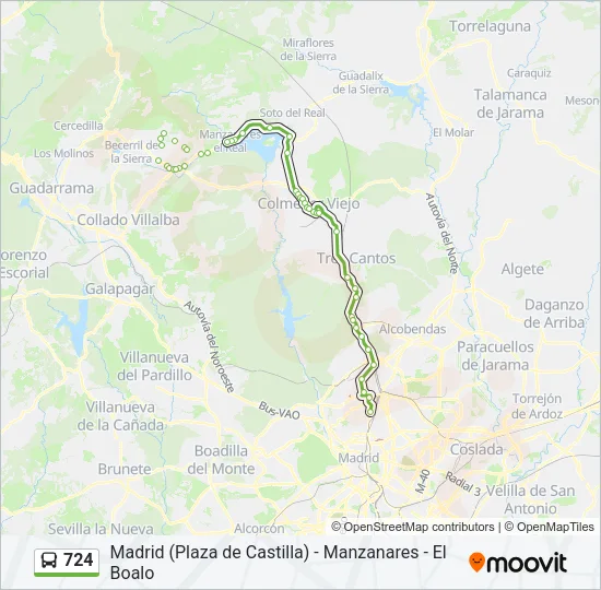 724 Bus Line Map