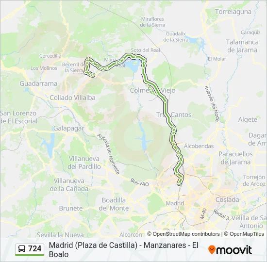 724 Bus Line Map