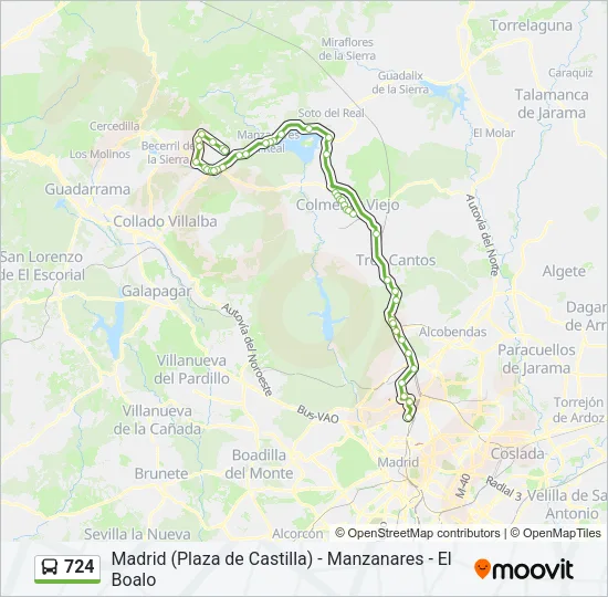 724 Bus Line Map
