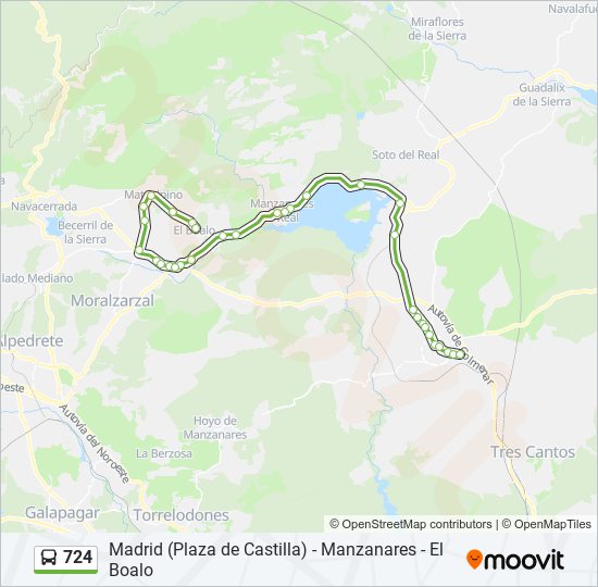 Mapa de 724 de autobús