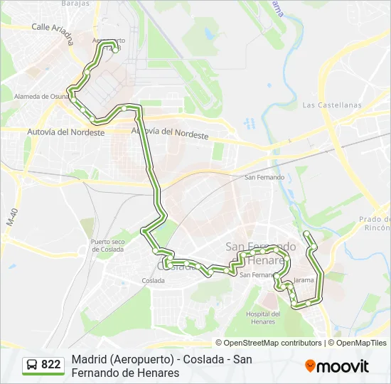 822 Bus Line Map