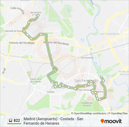 822 Bus Line Map