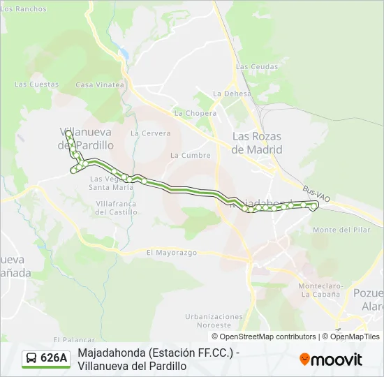 626A Bus Line Map