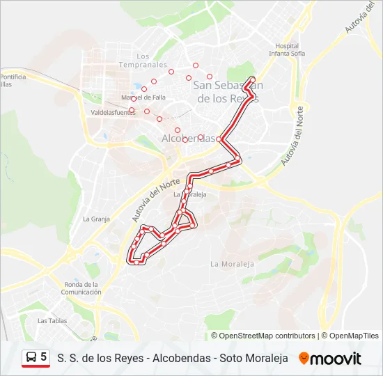 5 Bus Line Map