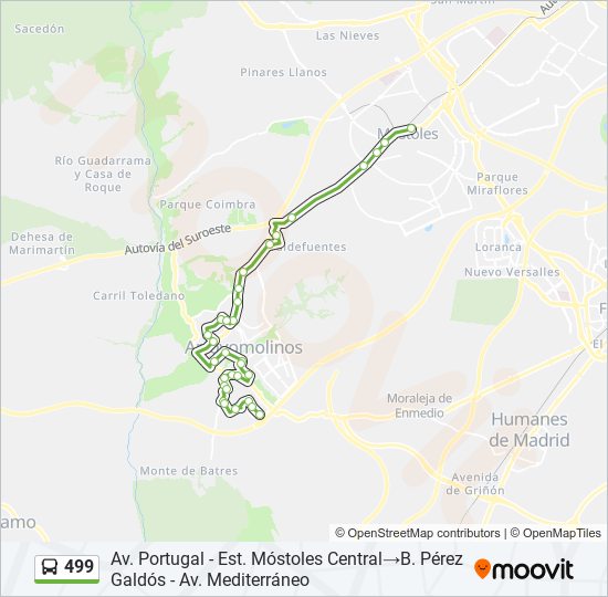 499 bus Mapa de línia