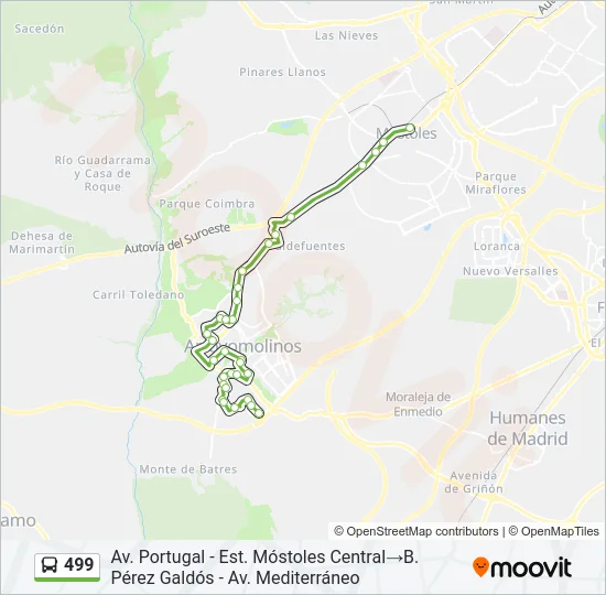 499 Bus Line Map