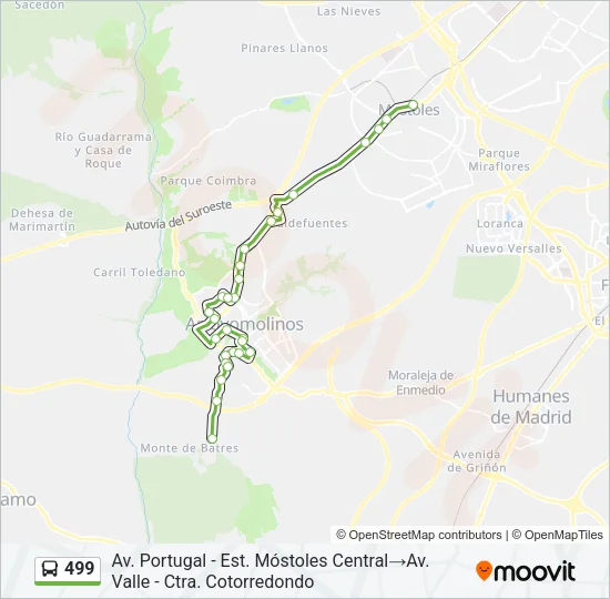 499 Bus Line Map