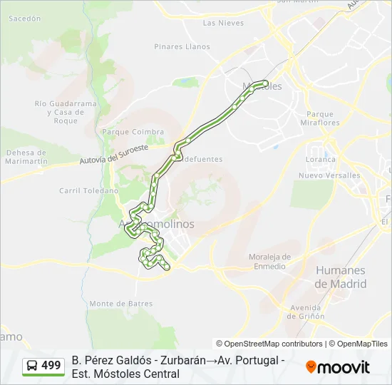 499 Bus Line Map