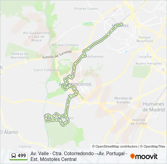 499 Bus Line Map