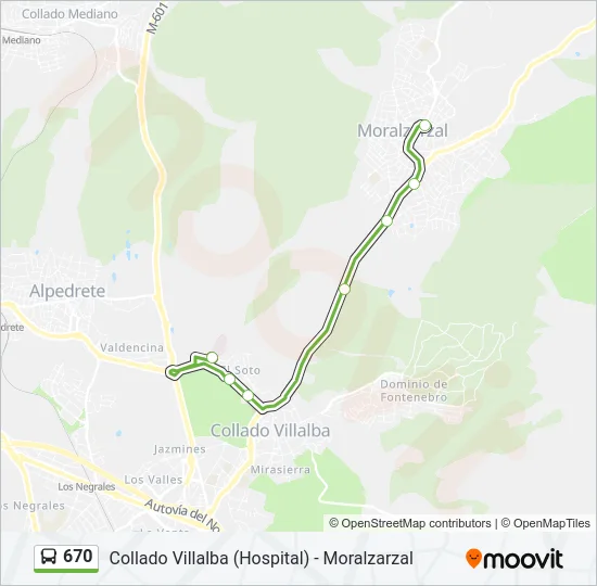 670 Bus Line Map