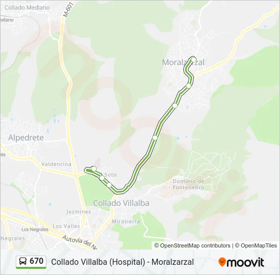 670 Bus Line Map