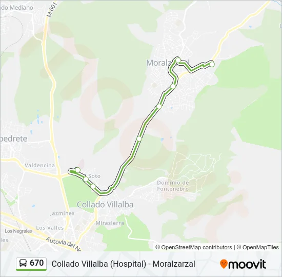 670 Bus Line Map