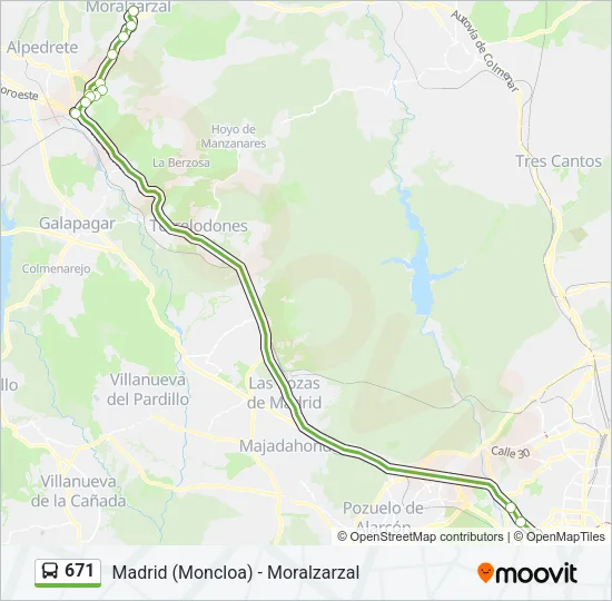 671 Bus Line Map