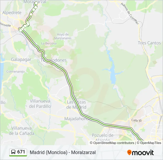 671 Bus Line Map
