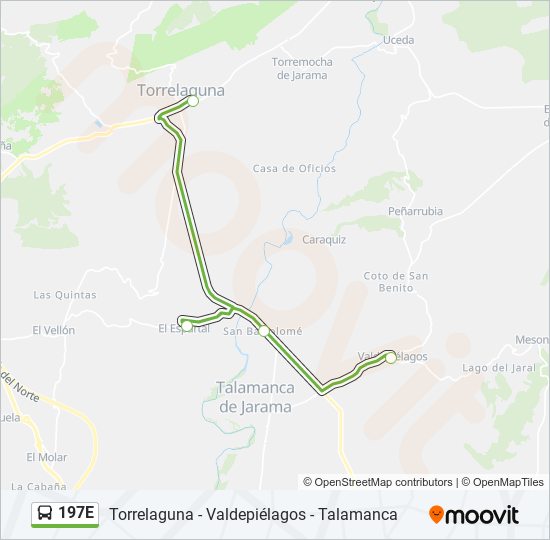 197E bus Mapa de línia